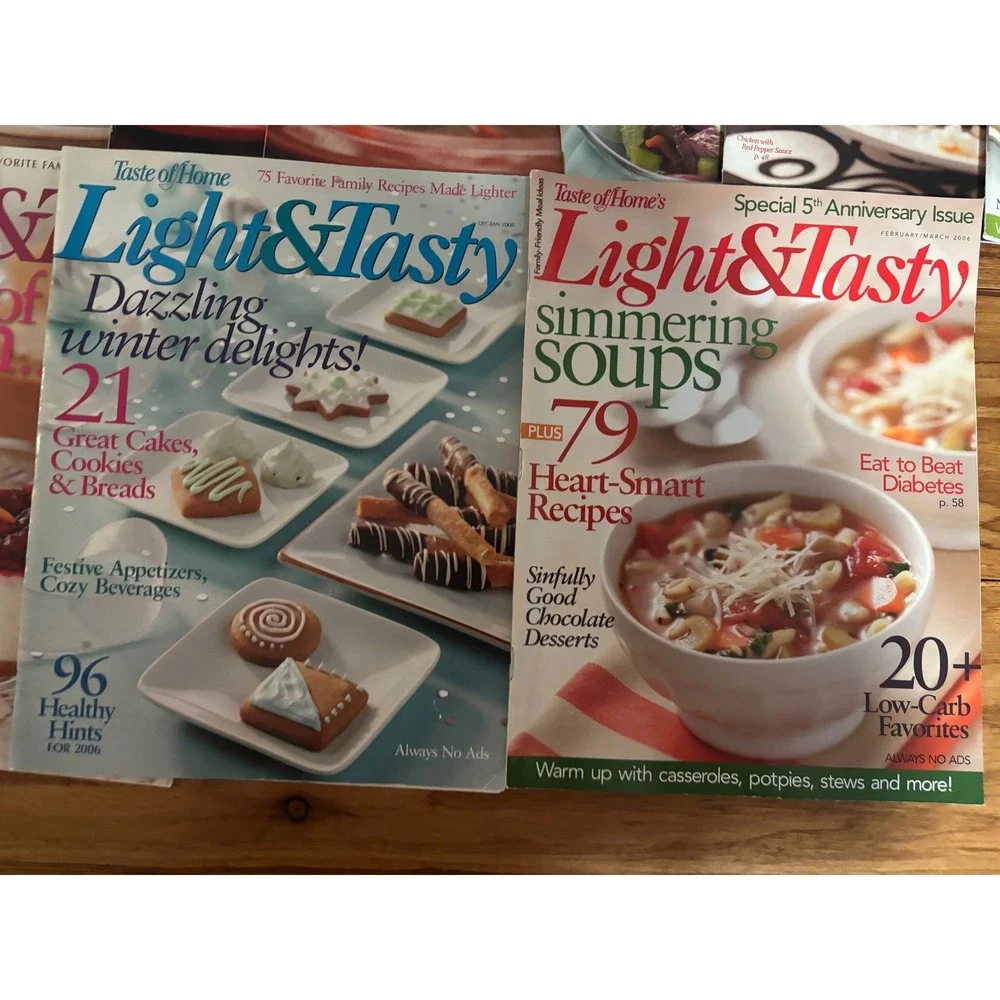 Taste of Home Healthy Cooking Light‎ & Tasty Magazine Lot 18 Issues 2004-2009